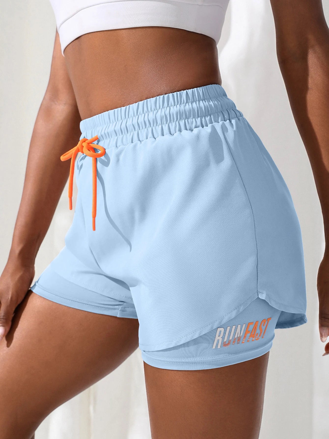 Women's High Rise Yoga Shorts - 2-in-1 Athletic Running Shorts