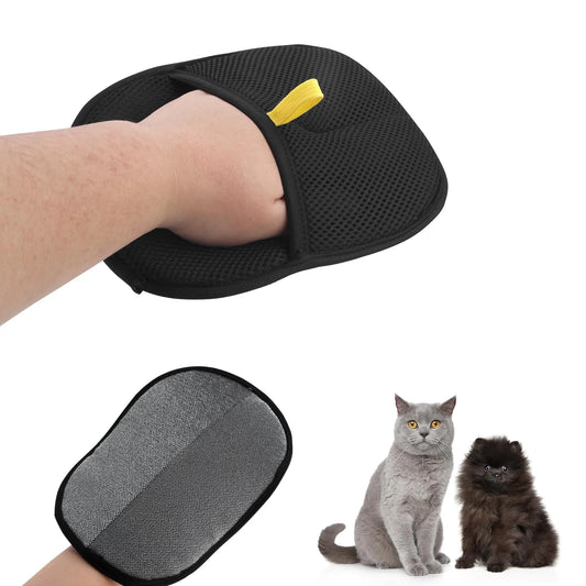 Reusable Pet Hair Removal Gloves - Double-Sided Grooming Tool for Carpets & Furniture