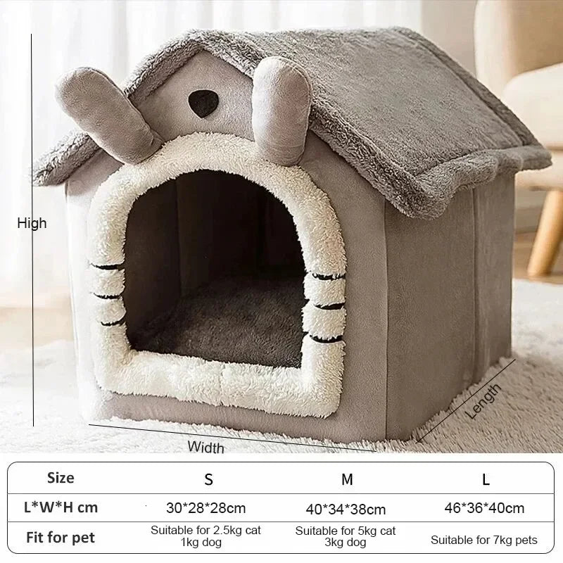 High Quality Indoor Warm Dog House Soft Pet Bed Tent House Dog Kennel Cat Bed Removable and Washable Cushion Suitable Four Season Universal