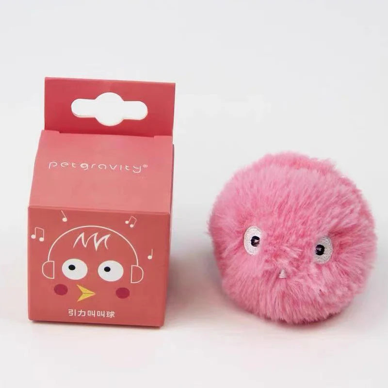 Interactive Electric Cat Ball - Smart Plush Catnip Toy with Sound & Touch Response