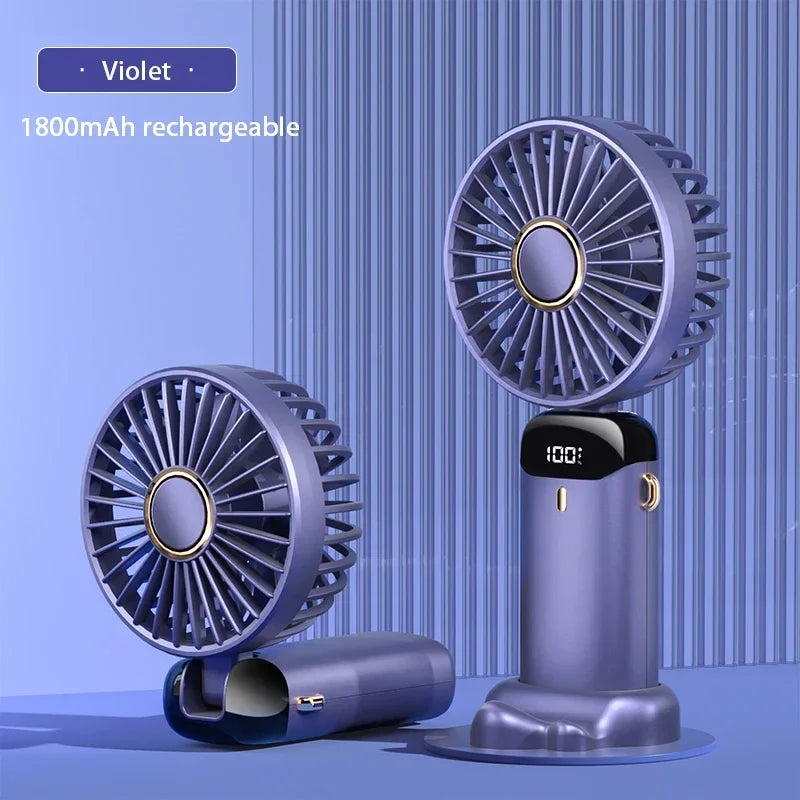 High Quality 3-in-1 Portable Neck Fan - USB Rechargeable with Phone Stand & LED Display
