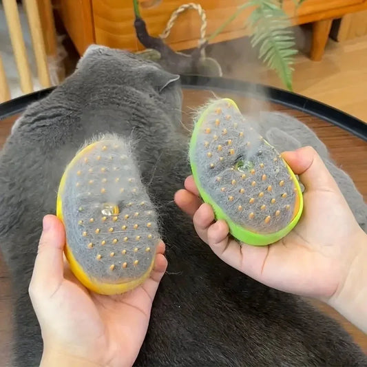 3-in-1 Electric Steam Dog Brush - Pet Grooming Spray Brush for Cats & Dogs