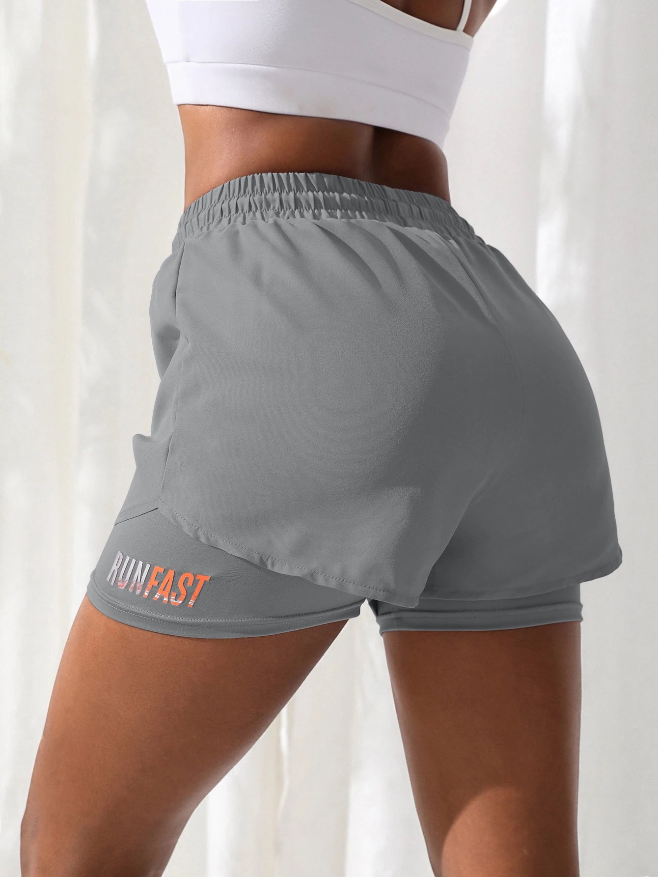 Women's High Rise Yoga Shorts - 2-in-1 Athletic Running Shorts