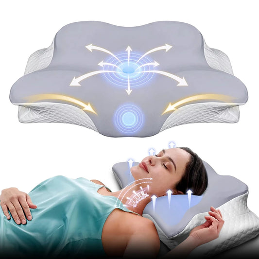 Memory Foam Cervical Pillow - Ergonomic Neck Support for Pain Relief & Better Sleep