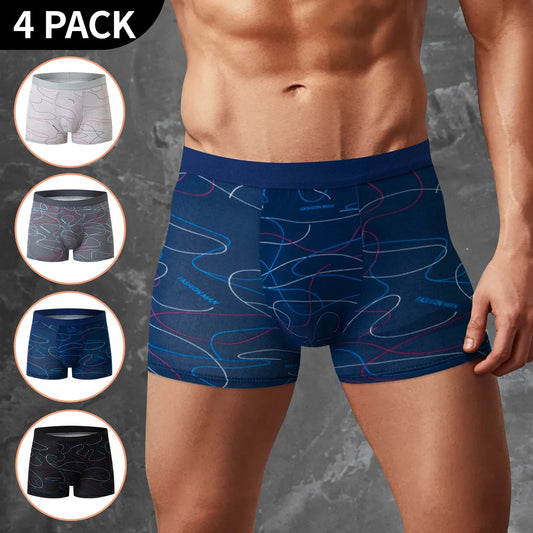 Men's 4-Pack Premium Swim Trunks & Underwear Set - Plus Size Up to 6XL