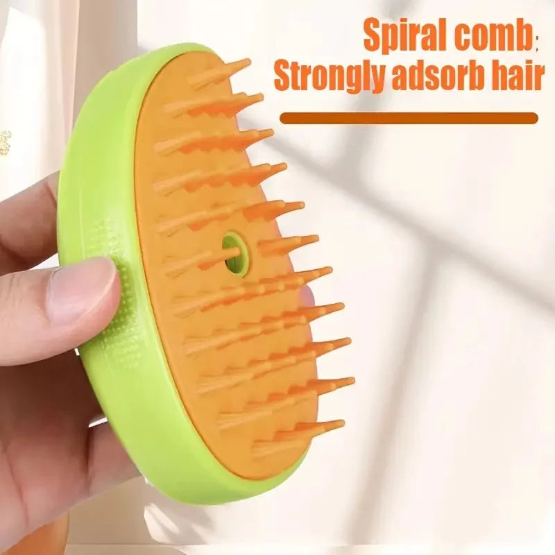 3-in-1 Electric Steam Dog Brush - Pet Grooming Spray Brush for Cats & Dogs