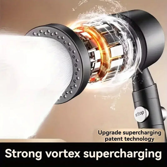 5-Mode High Pressure Water Saving Shower Head with One-Button Stop - Premium Handheld Bathroom Set