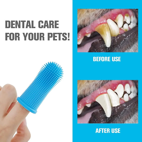 Pet Finger Toothbrush - Soft Silicone Dental Care Tool for Dogs & Cats