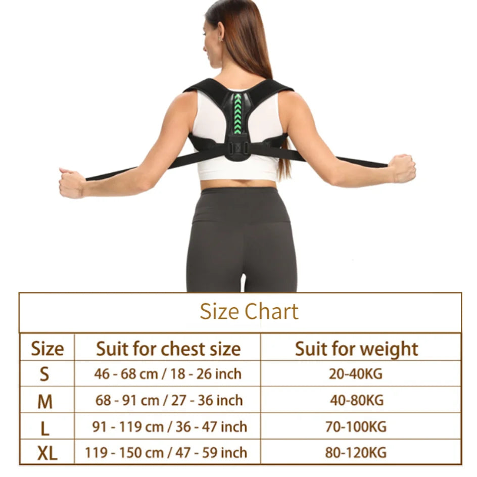 Adjustable Posture Corrector Belt - Back Shoulder Support Brace for Office & Sports