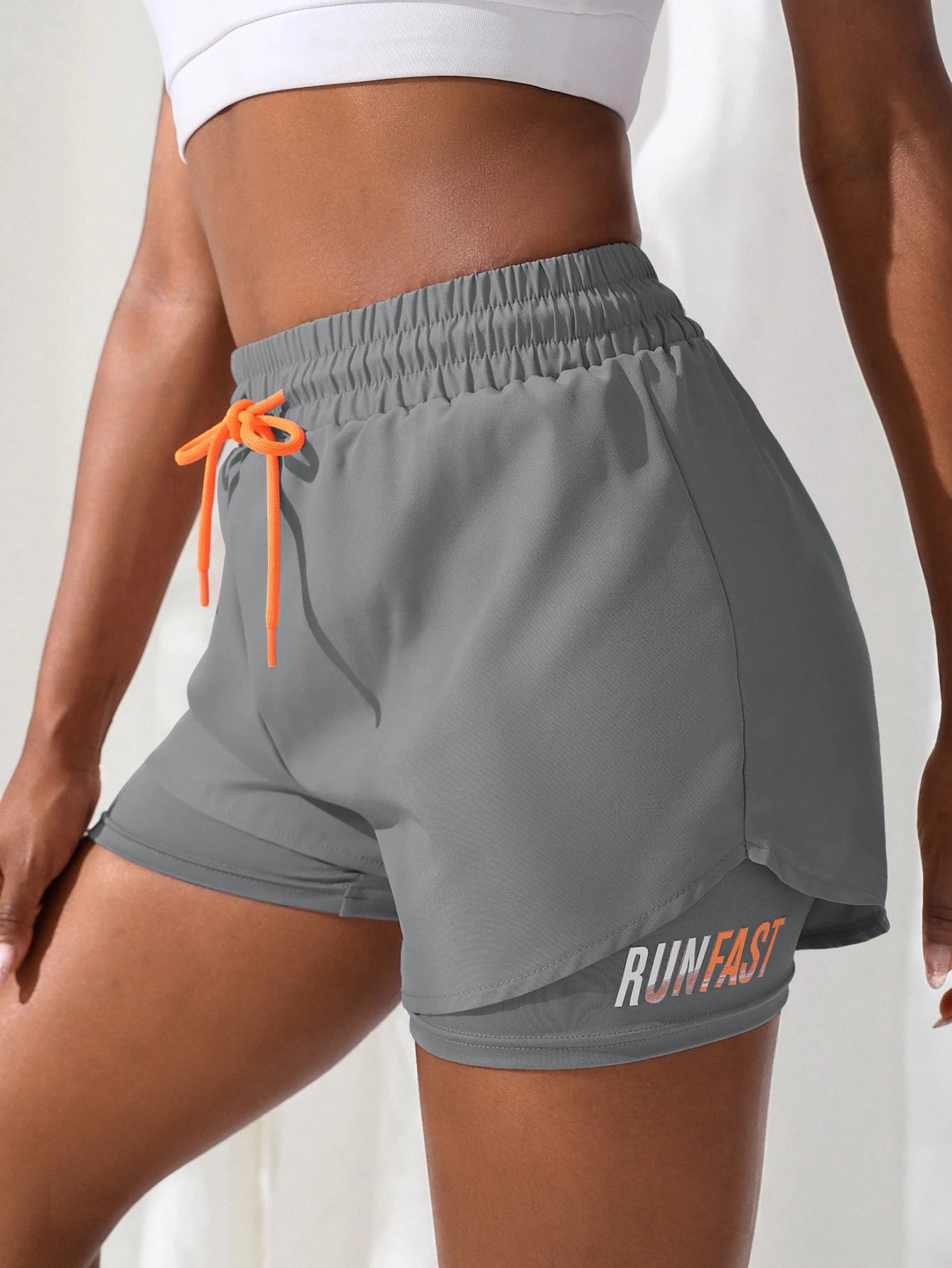 Women's High Rise Yoga Shorts - 2-in-1 Athletic Running Shorts